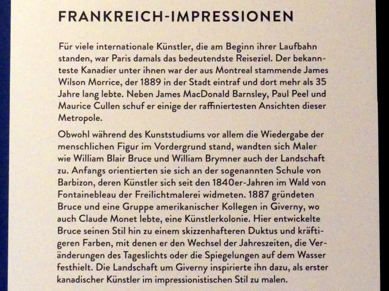 München, Kunsthalle, Ausstellung "Kanada und der Impressionismus" vom 19.07.-17.11.2019, Frankreich-Impressionen, Bild 3/6