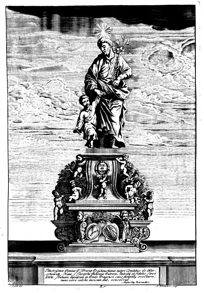 Johann Brokoff (1682–1715), St. Joseph Verpfleger, Prag, Karlsbrücke, jetzt Verschollen, 1707