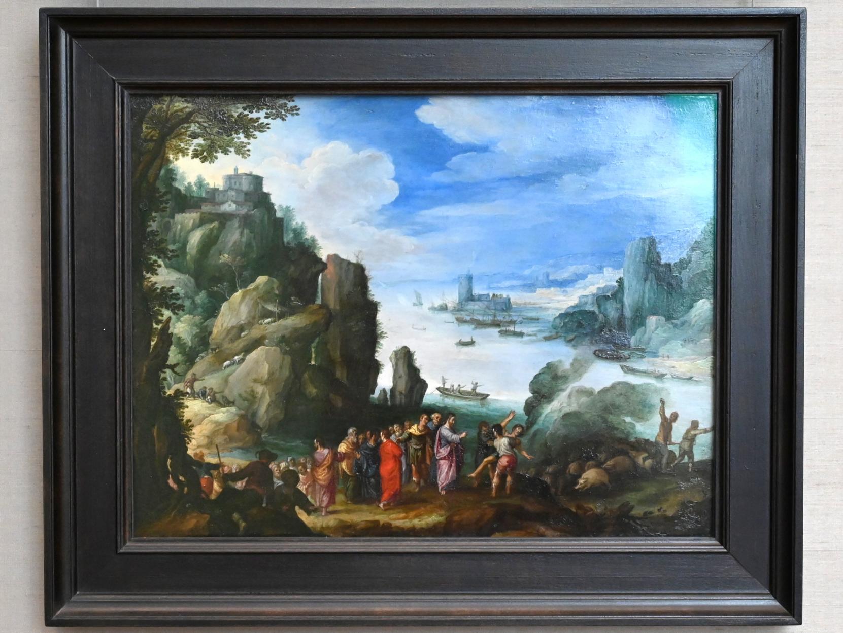 Paul Bril (1592–1624), Felsige Landschaft mit der Heilung des Besessenen, München, Alte Pinakothek, Obergeschoss Kabinett 9, 1601