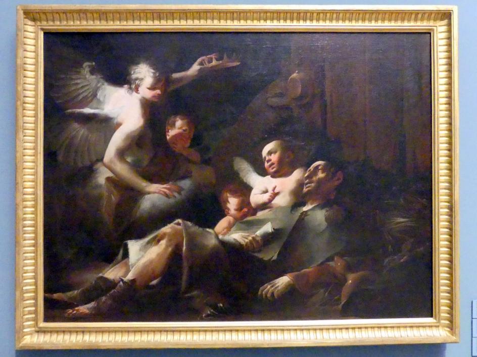 Paul Troger (1727–1750), Tod des Hl. Alexius unter der Treppe seines Vaterhauses, Nürnberg, Germanisches Nationalmuseum, Saal 127, um 1726–1728