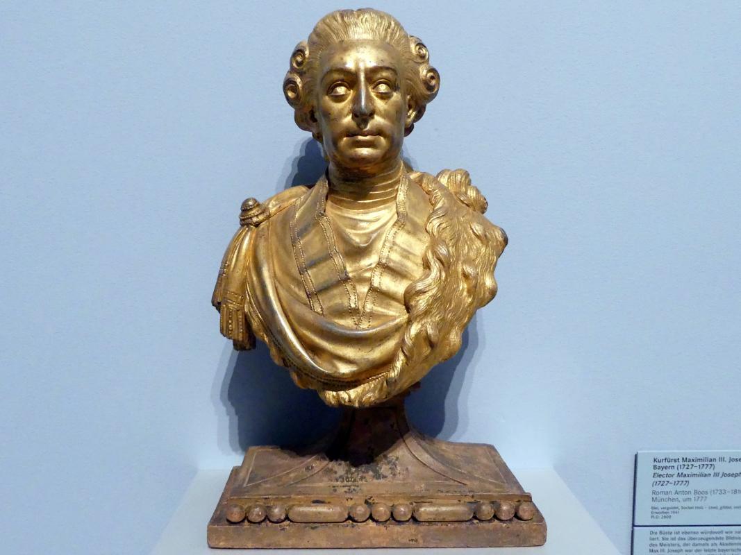 Roman Anton Boos (1767–1790), Kurfürst Maximilian III. Joseph von Bayern (1727-1777), Nürnberg, Germanisches Nationalmuseum, Saal 130, um 1777, Bild 1/2