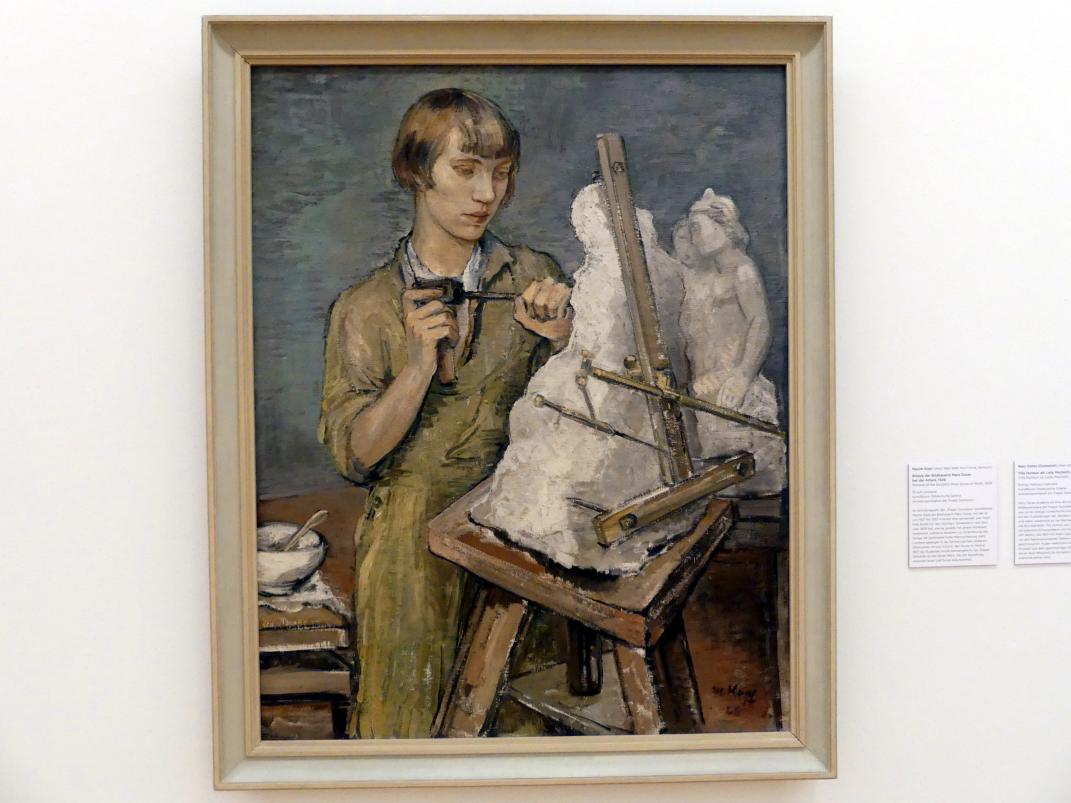 Maxim Kopf (1920–1929), Bildnis der Bildhauerin Mary Duras bei der Arbeit, Regensburg, Ostdeutsche Galerie, Saal 4, 1928