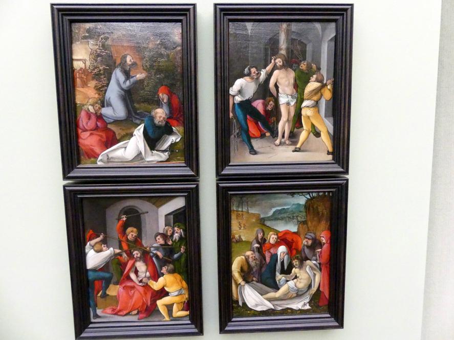 Hans Schäufelein (1503–1531), Zwei Flügel eines Passionsaltars, Innenseite, Berlin, Gemäldegalerie ("Berliner Wunder"), Kabinett 2, Undatiert