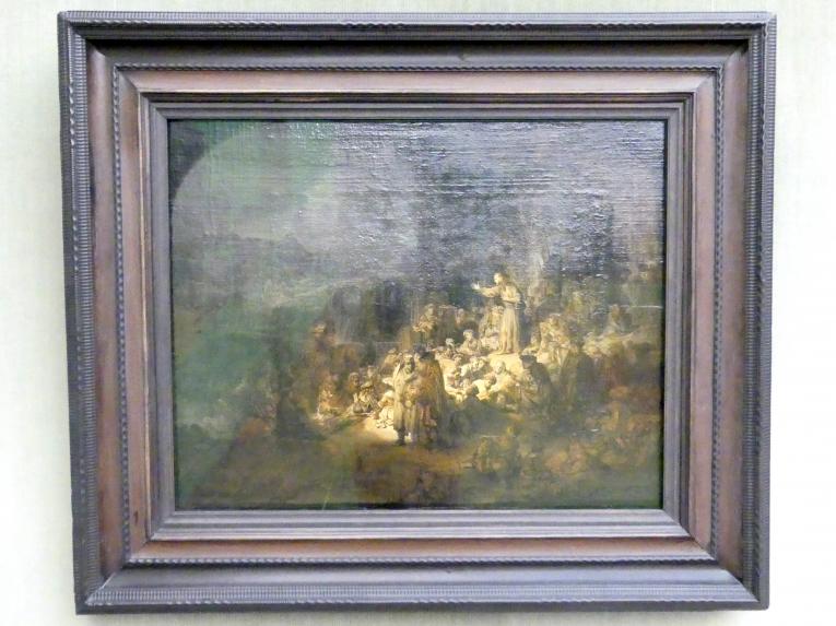 Rembrandt (Rembrandt Harmenszoon van Rijn) (1627–1669), Die Predigt Johannes des Täufers, Berlin, Gemäldegalerie ("Berliner Wunder"), Kabinett 16, um 1634–1635
