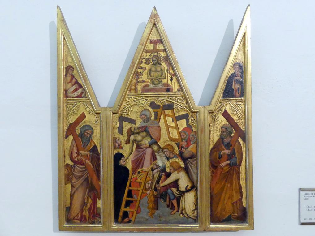 Luca di Tommè (1362–1389), Triptychon der Kreuzabnahme Christi, Prag, Nationalgalerie im Palais Sternberg, 1. Obergeschoss, Saal 2, Undatiert
