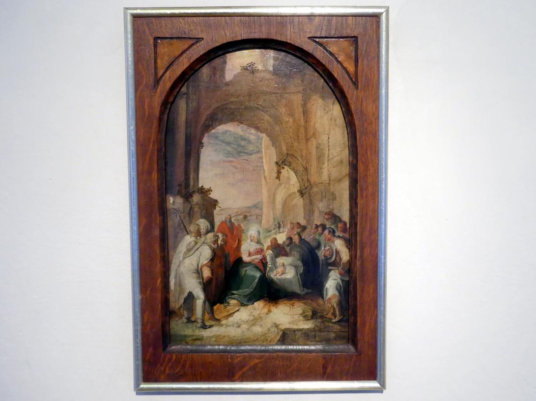 Karel van Mander (1596–1600), Die Anbetung der Hirten, Prag, Nationalgalerie im Palais Sternberg, 1. Obergeschoss, Saal 11, 1596