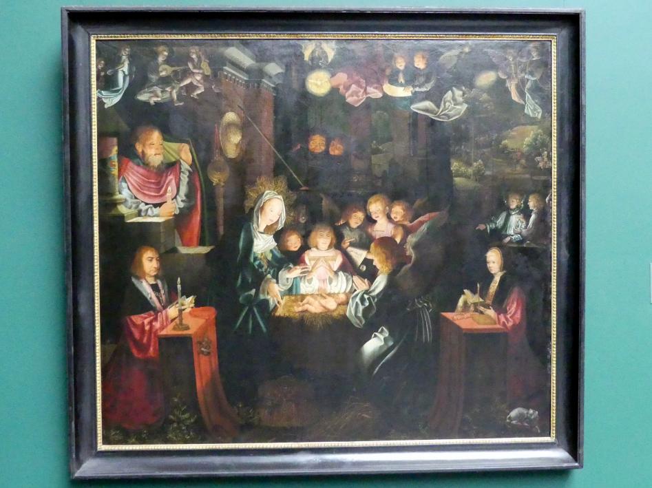 Bartholomäus Bruyn der Ältere (1513–1546), Geburt Christi mit den Stiftern Peter von Clapis (1480-1551) und Bela Bonenberg (gest. 1528), Frankfurt am Main, Städel Museum, 2. Obergeschoss, Saal 2, 1516