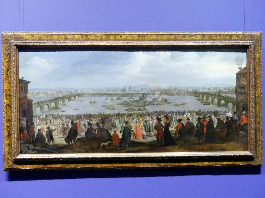 Jacques Callot (Nachfolger) (1620), Die Schauschlacht zwischen der Weber- und der Färberzunft auf dem Arno in Florenz am 25.Juli 1619, Frankfurt am Main, Städel Museum, 2. Obergeschoss, Saal 9, nach 1619