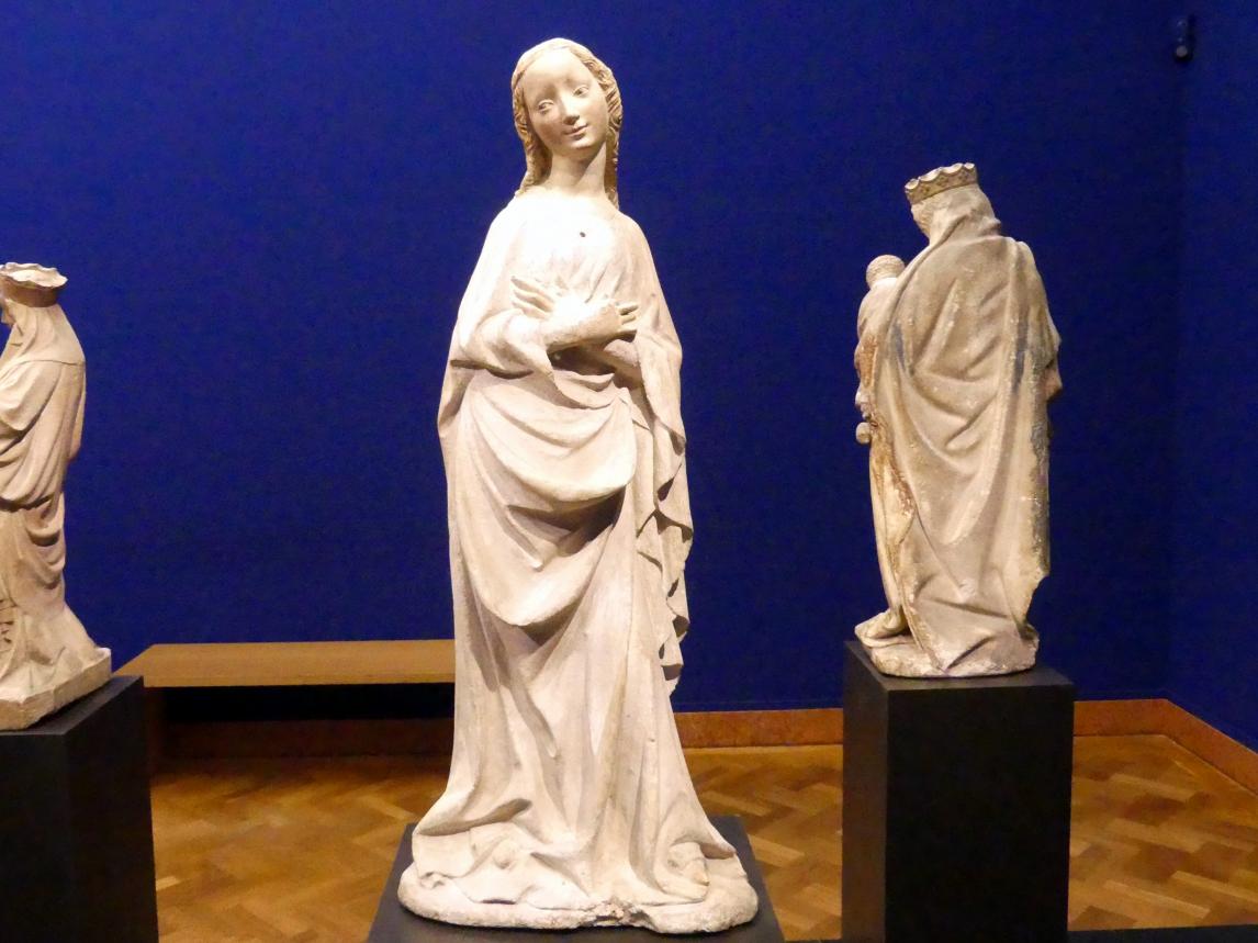 Meister von Großlobming (1395–1400), Maria einer Verkündigungsgruppe, Frankfurt am Main, Liebieghaus Skulpturensammlung, Mittelalter 2 - Schöner Stil und neue Wirklichkeit, um 1400