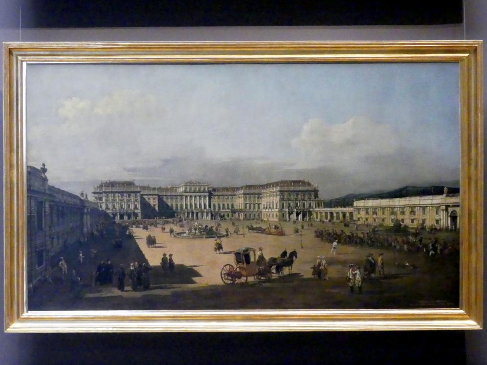 Bernardo Bellotto (Canaletto) (1738–1779), Schloss Schönbrunn, Ehrenhofseite, Wien, Kunsthistorisches Museum, Saal VII, 1759–1761