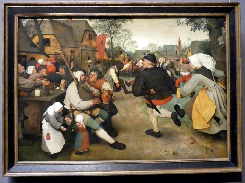 Pieter Brueghel der Ältere (Bauernbrueghel) (1559–1568), Bauerntanz, Wien, Kunsthistorisches Museum, Saal X, um 1568