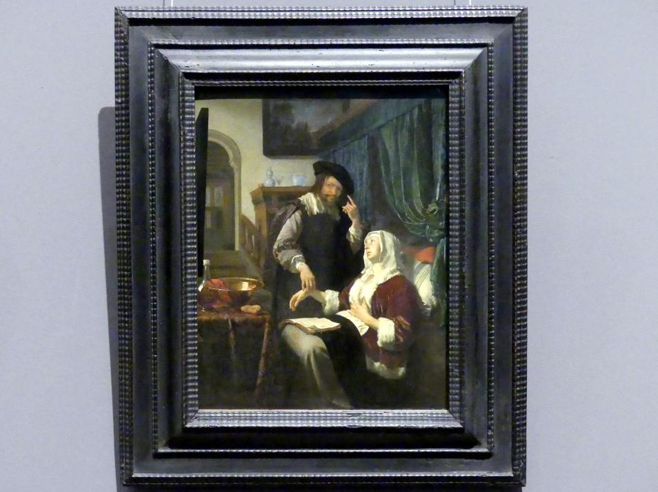 Frans van Mieris der Ältere (1657–1678), Besuch des Arztes (Die Liebeskranke), Wien, Kunsthistorisches Museum, Kabinett 19, 1657