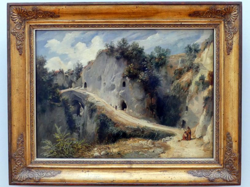 Carl Blechen (1822–1837), Südliche Felsenschlucht mit Höhlen, Schweinfurt, Museum Georg Schäfer, Saal 11, nach 1830