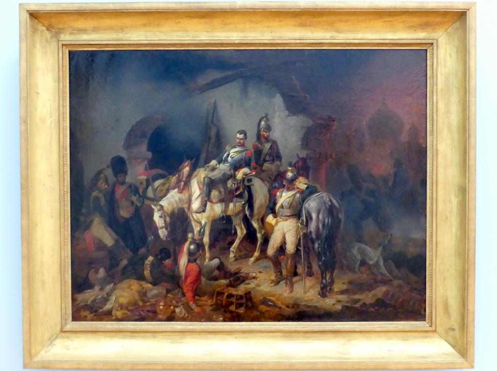 Franz Adam (1847), Während des Brandes von Moskau zechende französische Kürassiere, Schweinfurt, Museum Georg Schäfer, Saal 13, 1847