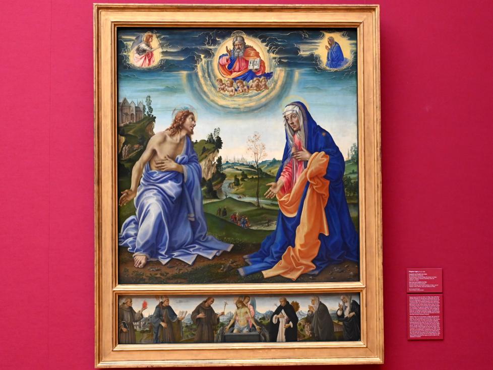 Filippino Lippi (1473–1500), Haupttafel und Predella eines Altars, Prato, Kloster San Francesco al Palco Filettole, jetzt München, Alte Pinakothek, Obergeschoss Saal IV, um 1490–1494