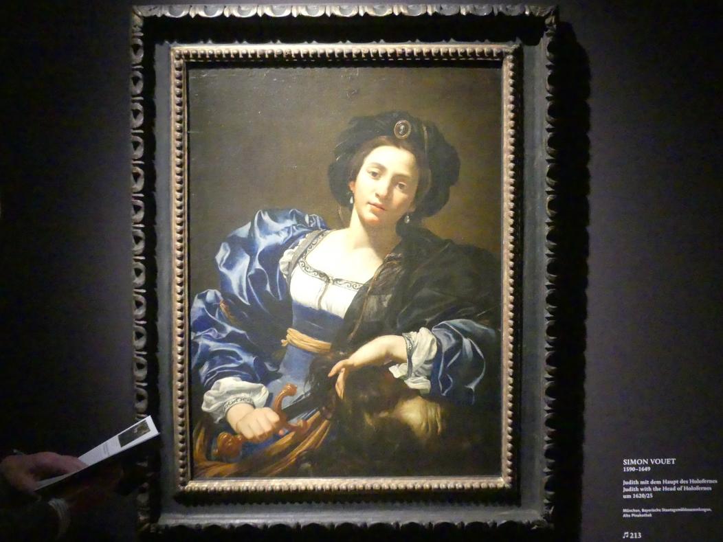 Simon Vouet (1616–1649), Judith mit dem Haupt des Holofernes, München, Alte Pinakothek, Ausstellung "Utrecht, Caravaggio und Europa" vom 17.04.-21.07.2019, Helden: Judith und Holofernes, um 1620–1625
