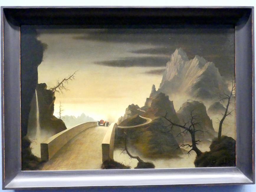 Franz Sedlacek (1925–1936), Gebirgslandschaft mit Automobil, Wien, Albertina, Sammlung Batliner, Saal 5, 1931
