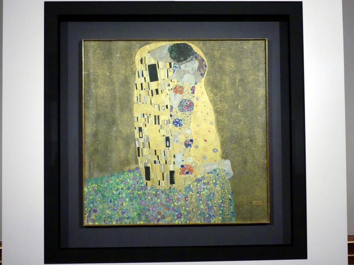 Gustav Klimt (1891–1917), Der Kuss (Liebespaar), Wien, Museum Oberes Belvedere, Saal 1, 1908–1909