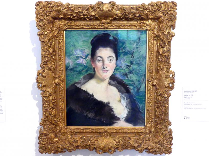 Édouard Manet (1855–1882), Dame im Pelz, Wien, Museum Oberes Belvedere, Saal 18, um 1880, Bild 1/2