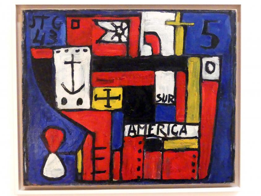 Joaquín Torres García (1911–1943), Rotes, konstruktives Schiff, Schwäbisch Hall, Kunsthalle Würth, Ausstellung "Das Musée d'Art moderne de la Ville de Paris zu Gast in der Kunsthalle Würth" vom 15.04.-15.09.2019, 1943