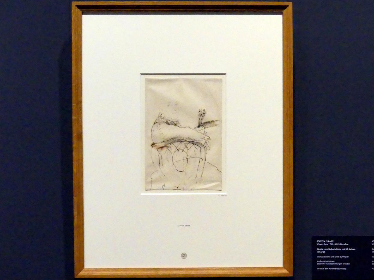 Anton Graff (1761–1807), Studie zum Selbstbildnis mit 58 Jahren, Dresden, Gemäldegalerie Alte Meister, Ausstellung "Anton Graff (1736–1813) – Porträts" vom 13.03.-16.06.2019, 1794–1795