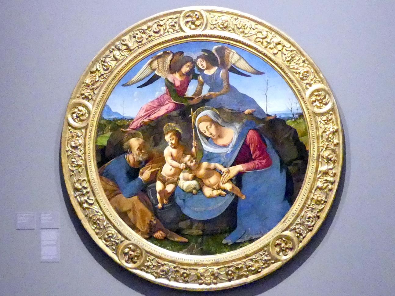 Piero di Cosimo (1481–1512), Die Heilige Familie, Dresden, Gemäldegalerie Alte Meister, EG: Altäre und Andachtsbilder, um 1490–1500