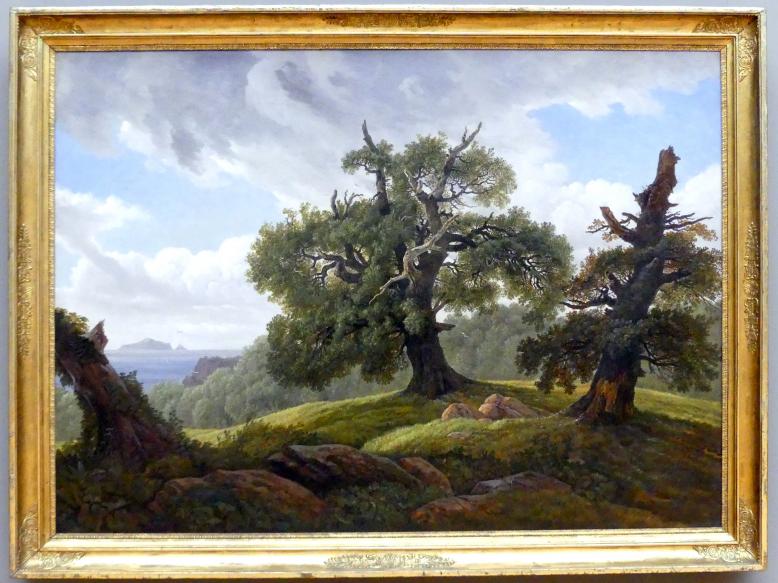 Carl Gustav Carus (1819–1845), Erinnerung an eine bewaldete Insel der Ostsee (Eichen am Meer), Dresden, Albertinum, Galerie Neue Meister, 2. Obergeschoss, Saal 3, 1835