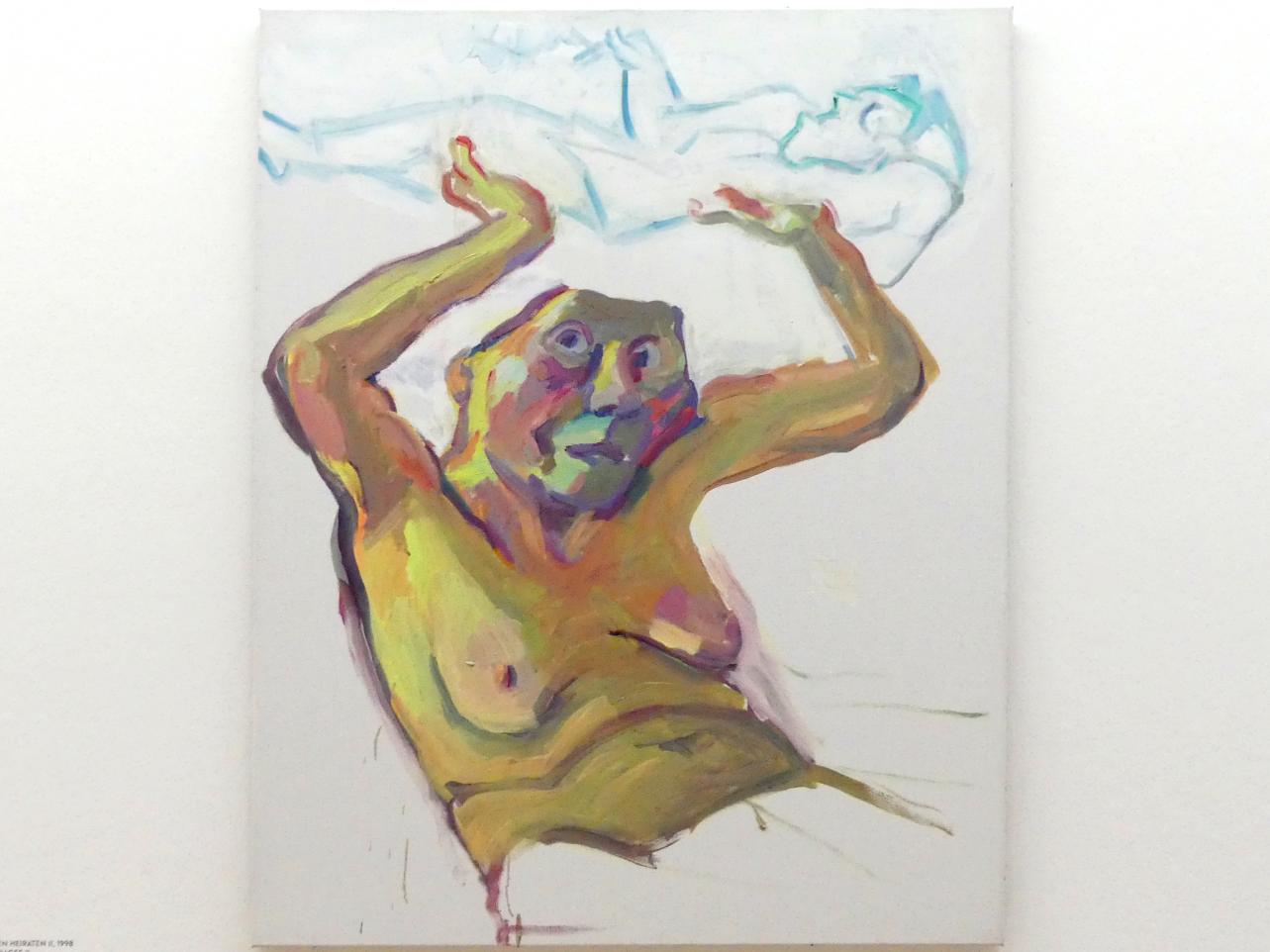 Maria Lassnig (1945–2011), Illusion von den versäumten Heiraten II, München, Lenbachhaus, Kunstbau, Ausstellung "BODY CHECK" vom 21.05.-15.09.2019, 1998