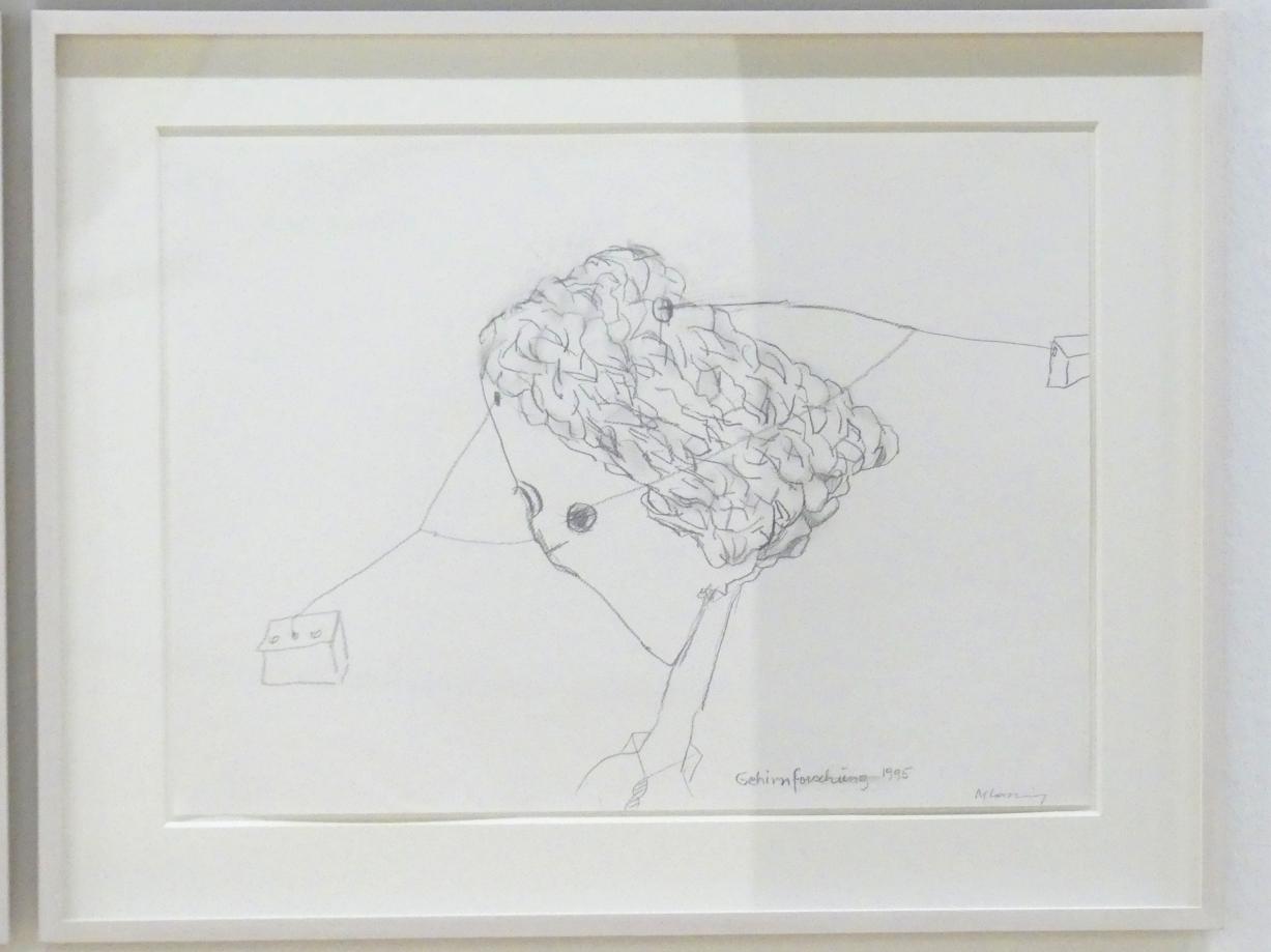 Maria Lassnig (1945–2011), Gehirnforschung, München, Lenbachhaus, Kunstbau, Ausstellung "BODY CHECK" vom 21.05.-15.09.2019, 1995