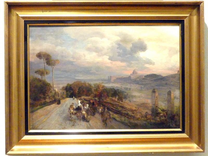 Oswald Achenbach (1845–1878), Via Casia in Rom, Breslau, Nationalmuseum, 2. OG, europäische Kunst 15.-20. Jhd., Saal 14, 1878