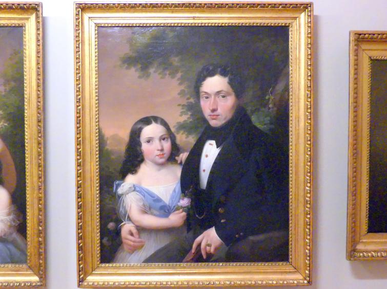 Marcin Jabłoński (1839), Emil Gérard de Festenburg mit seiner Tochter Julia, Breslau, Nationalmuseum, 1. OG, schlesische Kunst 17.-19. Jhd., Saal 8, 1839