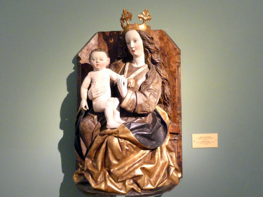 Maria mit Kind, Breslau, Kirche St. Corpus Christi (Fronleichnamkirche), jetzt Breslau, Nationalmuseum, 1. OG, schlesische Kunst 14.-16. Jhd., Korridor, um 1480