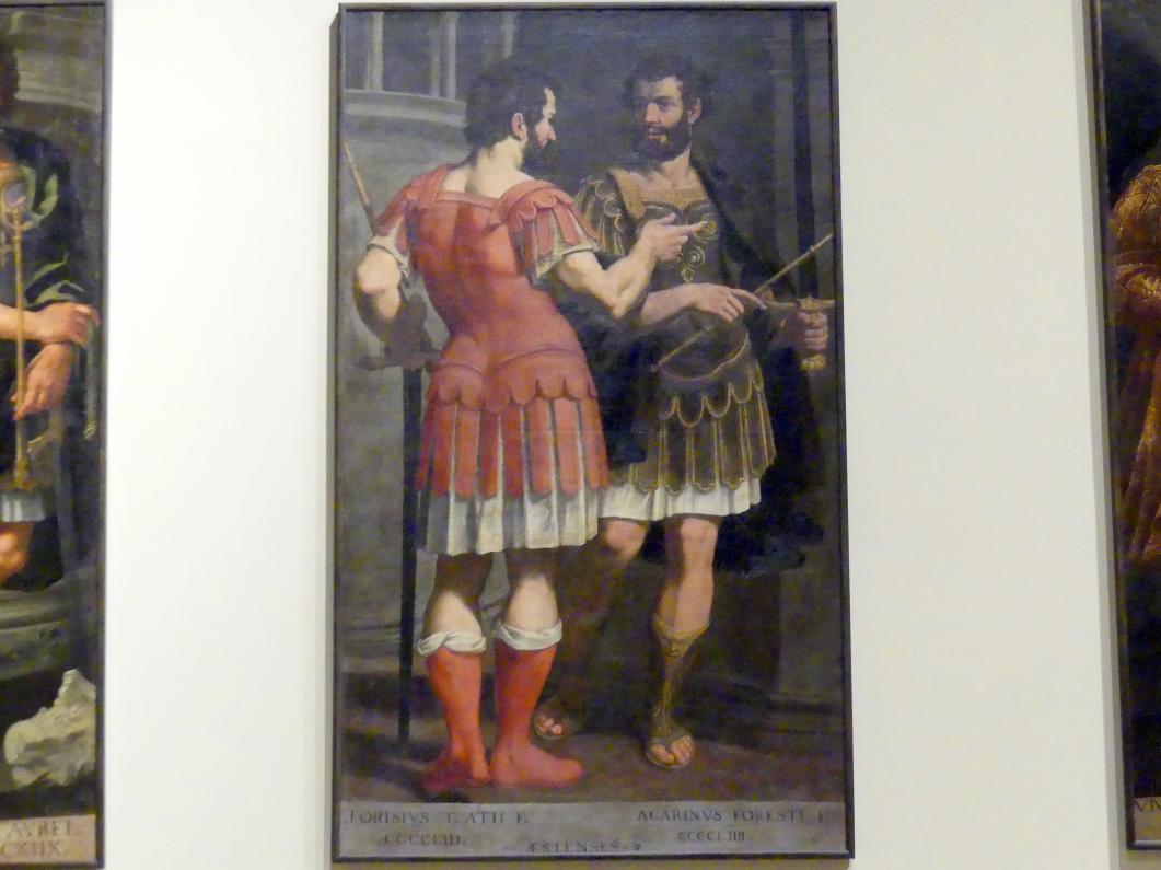 Bernardino Cervi (1627), Idealisierte Porträts des Alforisio und des Acarino d'Este, Modena, Castello Estense, jetzt Modena, Galleria Estense, Saal 18, 1627–1628