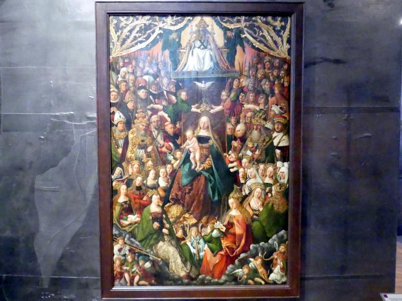 Maria Himmelskönigin vom sog. Osegg-Altar, Ossegg (Osek), Zisterzienserkloster Osegg, jetzt Prag, Nationalgalerie im Agneskloster, Saal L, um 1520