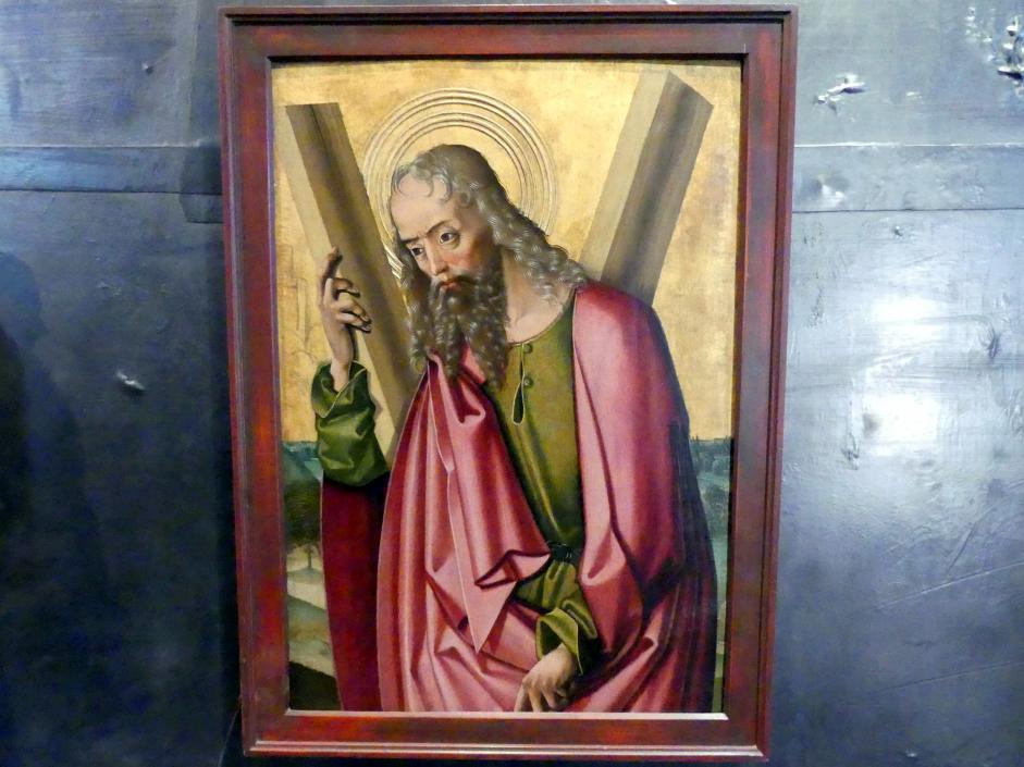 Meister des Leitmeritzer Altars (1500–1515), Apostel Andreas, Prag, Nationalgalerie im Agneskloster, Saal L, um 1500