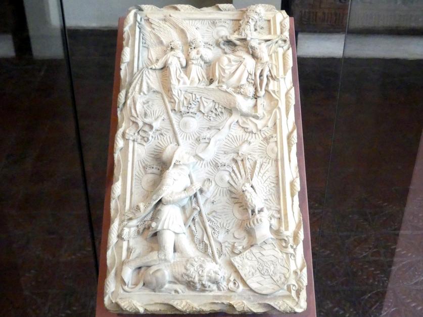 Hans Multscher (1428–1465), Modell eines geplanten Grabmals für Herzog Ludwig des Gebarteten von Bayern-Ingolstadt, Ingolstadt, Münster Zur Schönen Unserer Lieben Frau, jetzt München, Bayerisches Nationalmuseum, Saal 8, 1430