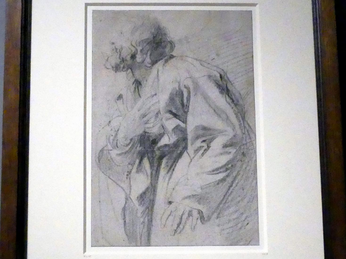 Anthonis (Anton) van Dyck (1614–1641), Studie eines Mannes, mit der Hand auf seine Brust weisend, München, Alte Pinakothek, Ausstellung "Van Dyck" vom 25.10.2019-02.02.2020, Die Anfänge - 3, um 1618–1620