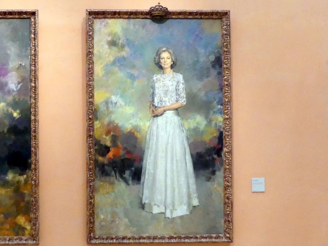 Ricardo Macarrón (1987–1992), Porträt der Königin Sofia von Spanien, Madrid, Museo Thyssen-Bornemisza, Eingangshalle, 1992