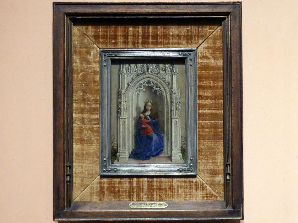 Rogier van der Weyden (1433–1464), Thronende Madonna mit Kind, Madrid, Museo Thyssen-Bornemisza, Saal 3, niederländische Malerei, um 1433