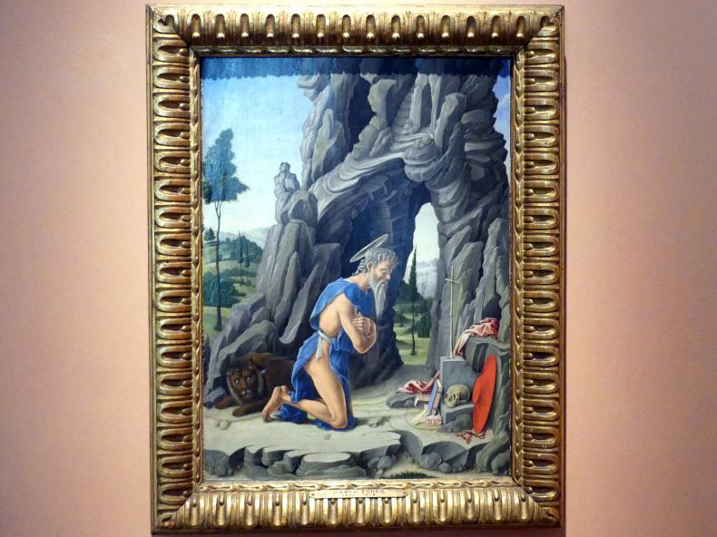 Marco Zoppo (1452–1471), Der Heilige Hieronymus in der Wüste, Madrid, Museo Thyssen-Bornemisza, Saal 4, italienische Malerei des 15. Jahrhunderts, um 1450–1455