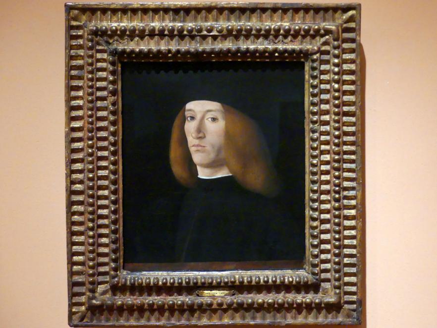 Andrea Solari (1495–1522), Porträt eines jungen Mannes, Madrid, Museo Thyssen-Bornemisza, Saal 5, das Porträt in der Renaissance, um 1490–1500, Bild 1/2