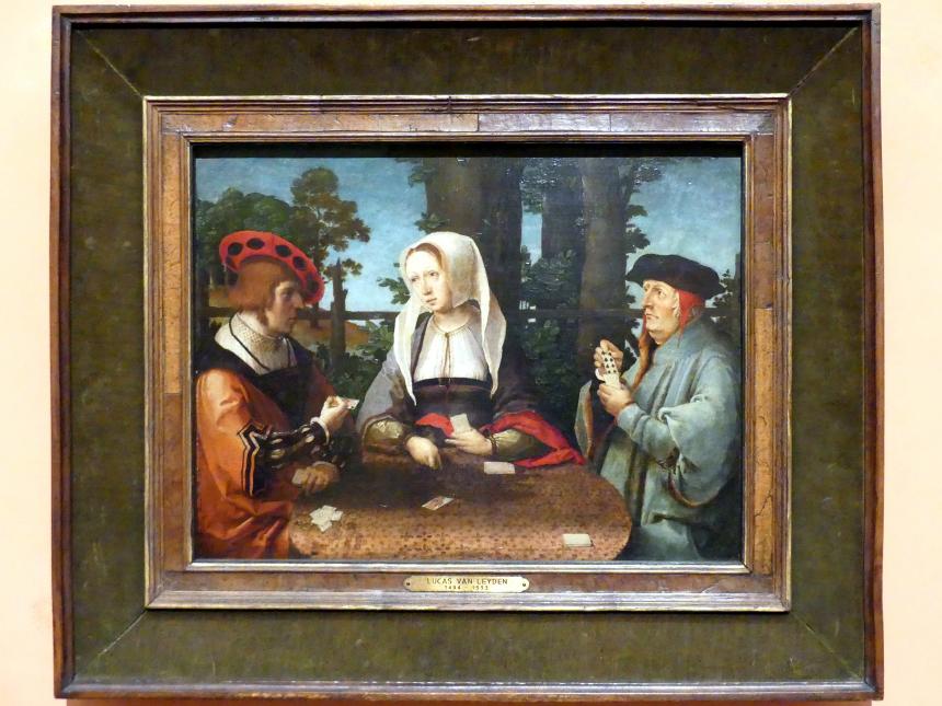 Lucas van Leyden (1509–1522), Die Kartenspieler, Madrid, Museo Thyssen-Bornemisza, Saal 10, niederländische Malerei des 16. Jahrhunderts, um 1520