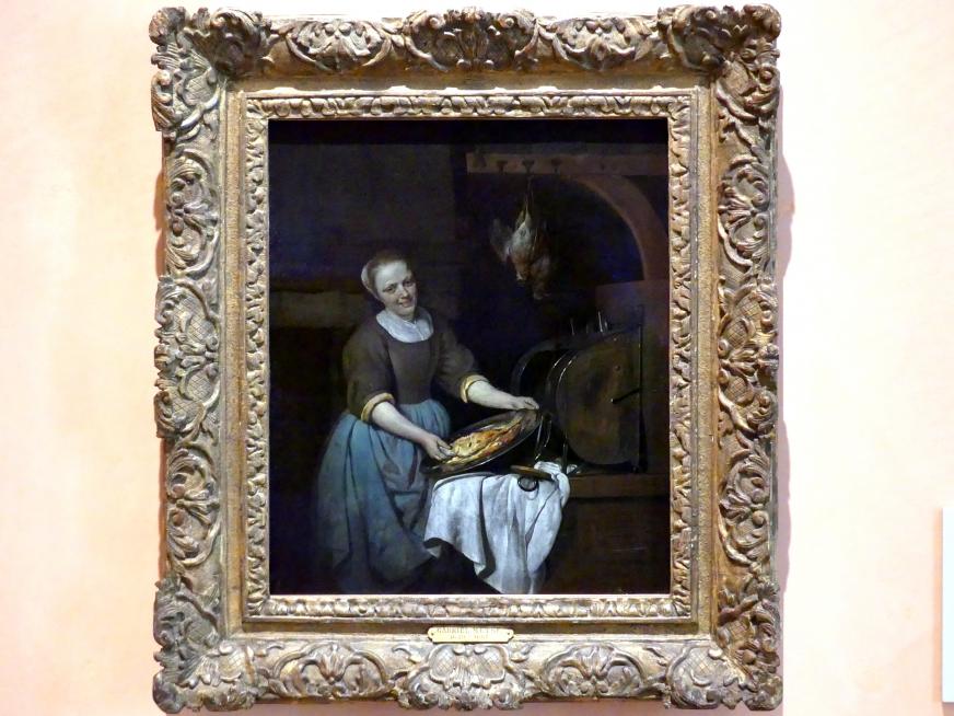 Gabriël Metsu (1653–1665), Die Köchin, Madrid, Museo Thyssen-Bornemisza, Saal 23, niederländische Malerei des 16. Jahrhunderts, um 1657–1662