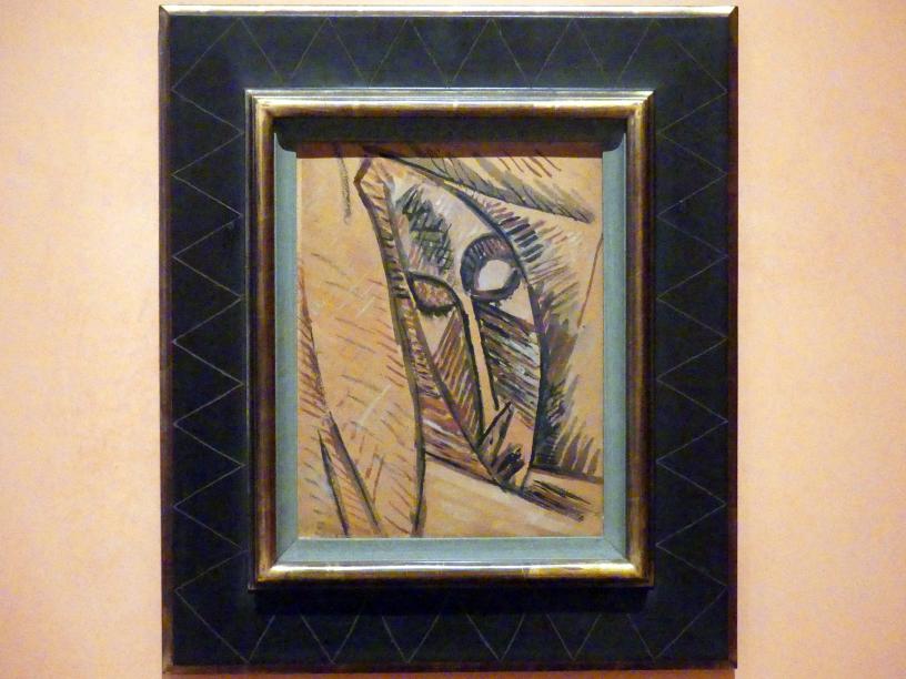 Pablo Picasso (1897–1972), Studie für den Kopf von "Nackt mit Tüchern", Madrid, Museo Thyssen-Bornemisza, Saal 34. europäische Malerei der ersten Hälfte des 20. Jahrhunderts, 1907