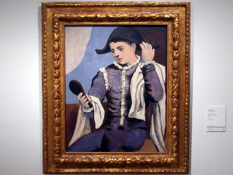 Pablo Picasso (1897–1972), Harlekin mit Spiegel, Madrid, Museo Thyssen-Bornemisza, Saal 45, Surrealismus und neue Ordnung, 1923