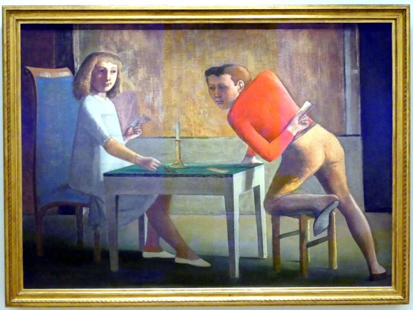 Balthus (Balthasar Kłossowski de Rola) (1935–1957), Kartenspiel, Madrid, Museo Thyssen-Bornemisza, Saal 47, Abstraktion und Gegenständlichkeit in der europäischen Nachkriegszeit, 1948–1950