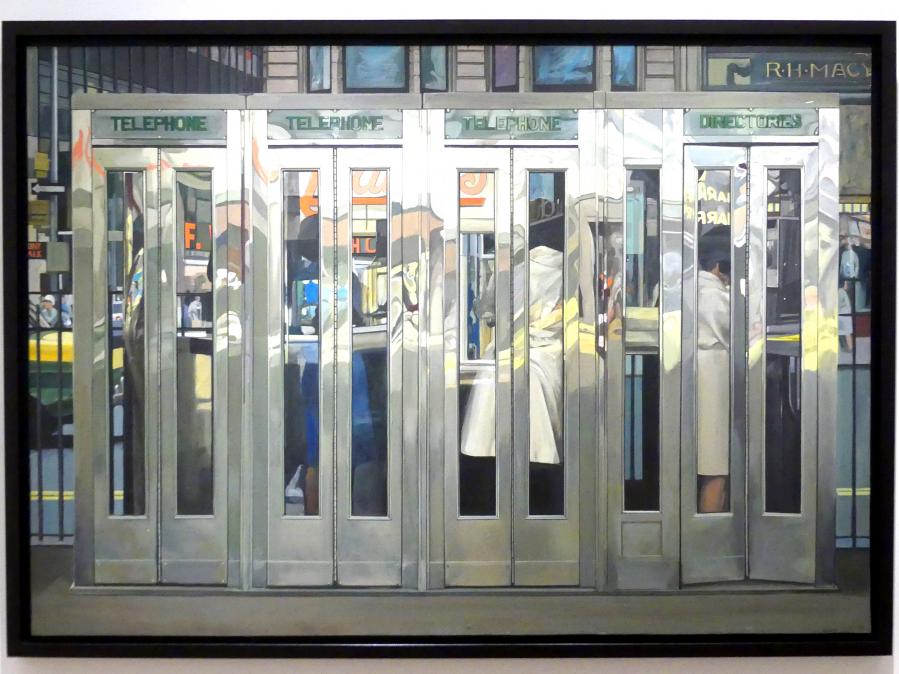 Richard Estes (1967–1971), Telefonzellen, Madrid, Museo Thyssen-Bornemisza, Saal 48, Neo-Dadaismus und Pop-Art, 1967