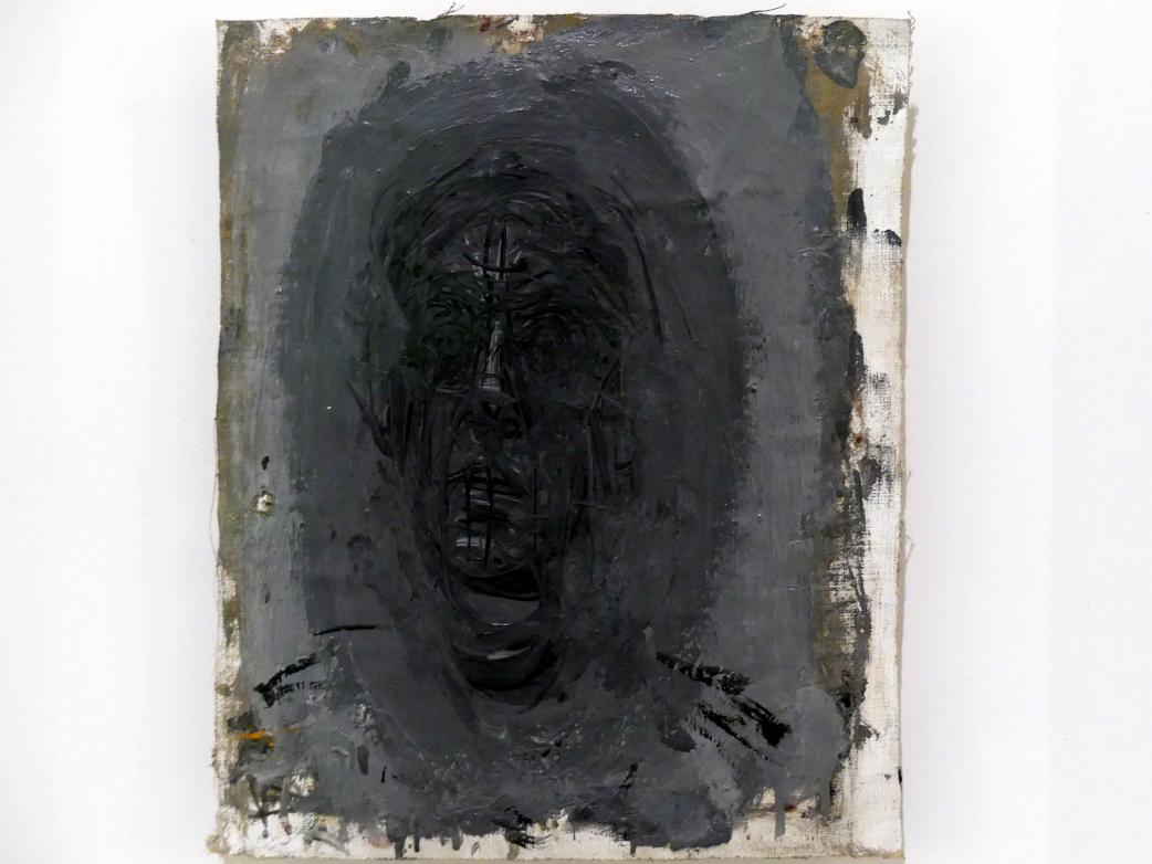Alberto Giacometti (1914–1965), Kopf eines Mannes, Prag, Nationalgalerie im Messepalast, Ausstellung "Alberto Giacometti" vom 18.07.-01.12.2019, Köpfe, um 1956–1957