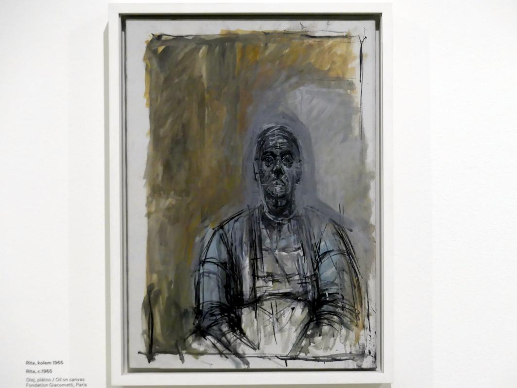 Alberto Giacometti (1914–1965), Rita, Prag, Nationalgalerie im Messepalast, Ausstellung "Alberto Giacometti" vom 18.07.-01.12.2019, Porträts, um 1965