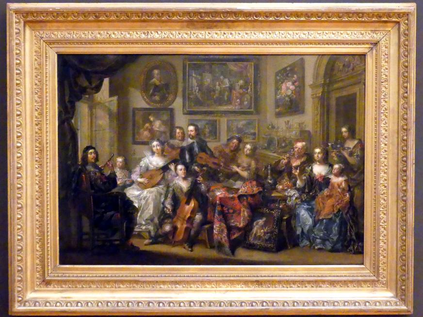 Johann Georg Platzer (1725–1750), Gesellschaft im Salon bei musikalischer Unterhaltung, Prag, Nationalgalerie im Palais Schwarzenberg, 1. Obergeschoss, Saal 2, Undatiert